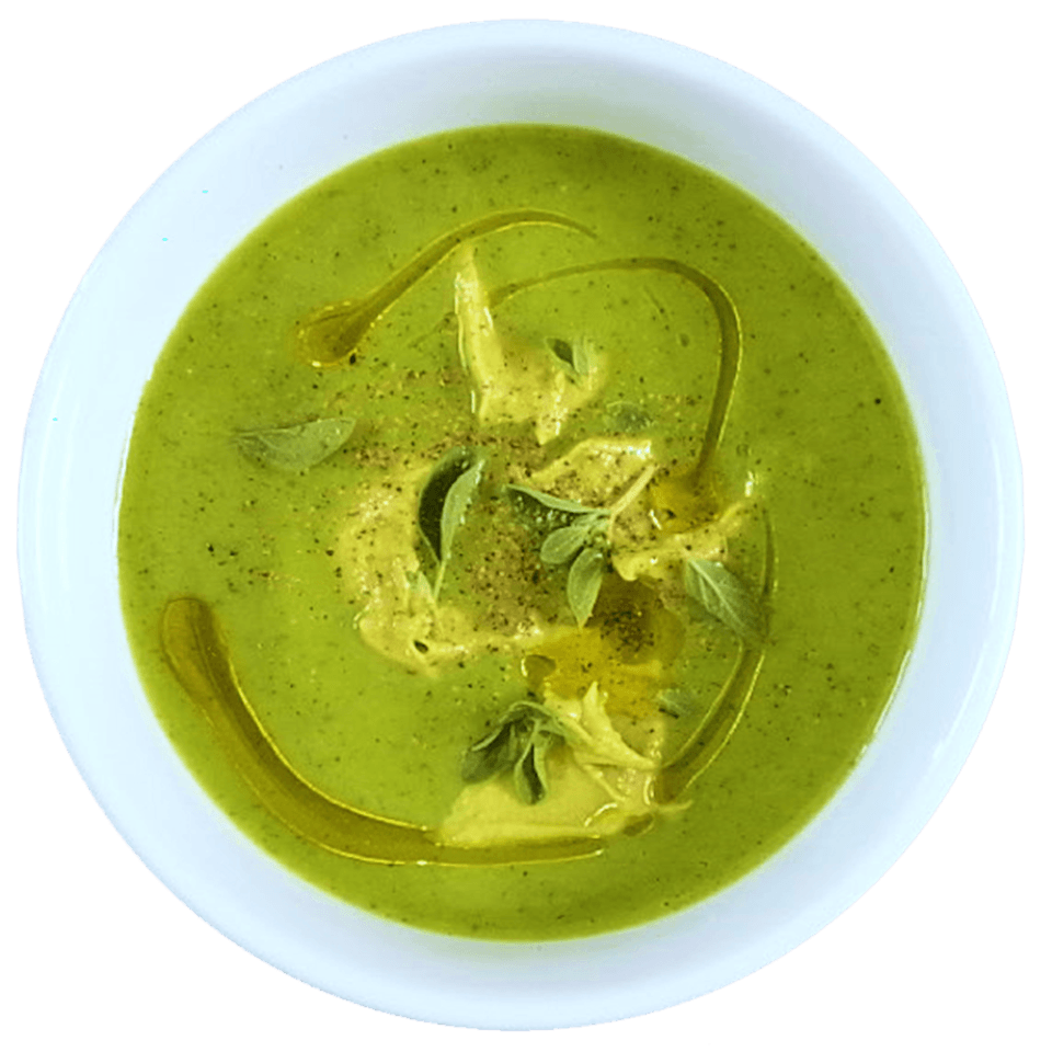 Zucchini Oregano Soup with Avocado Crema Innit